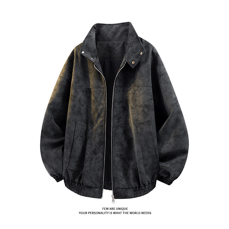 Oversized casual jacket for men with high collar and elastic waist Lune London