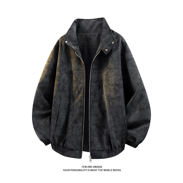 Oversized casual jacket for men with high collar and elastic waist Lune London