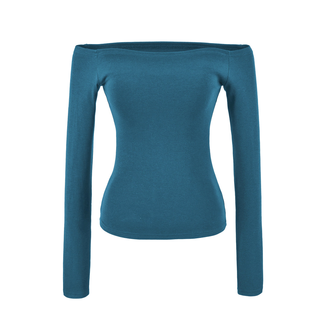 Women Fitted Off-Shoulder Long Sleeve made of Stretch Jersey Amarae
