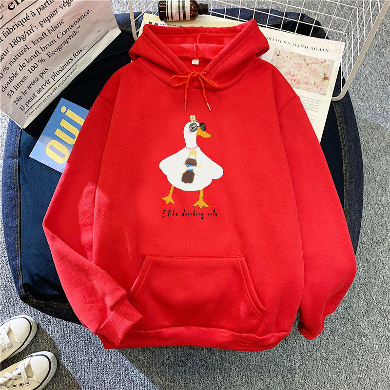 Women's hooded sweatshirt with creative duck design Chic & Stil
