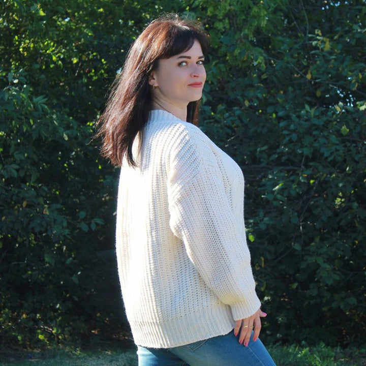 Ladies Chunky Knit Cardigan with Chic Button Detail and Style