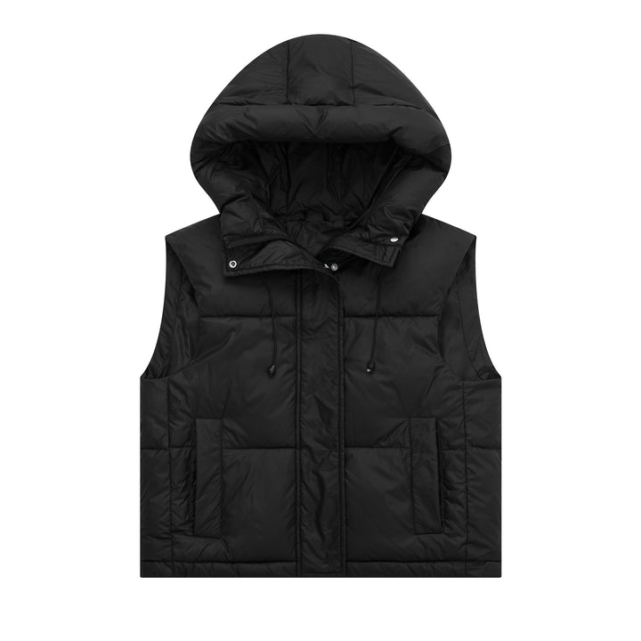 Quilted vest for women with hood and practical pockets Lune London