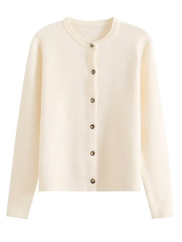 Comfortable knitted jacket for women with chic button details and style