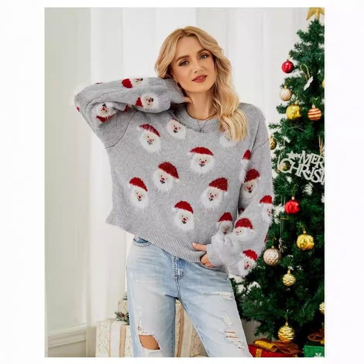 Comfortable sweater for women with Santa Lune London Christmas pattern