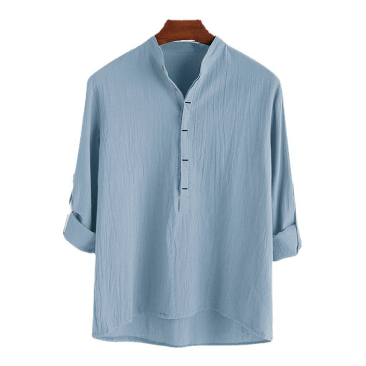 Men's Long Sleeve Henley Shirt with Fine Button Details and a Casual Fit Lune London