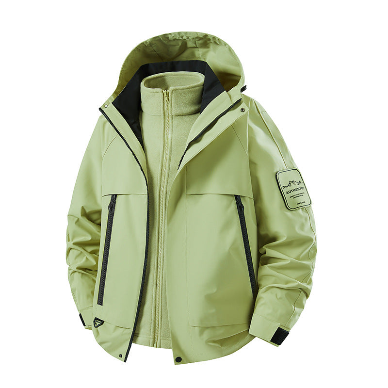 Men's three-piece waterproof outdoor jacket with removable hood and fleece inner jacket Amarae