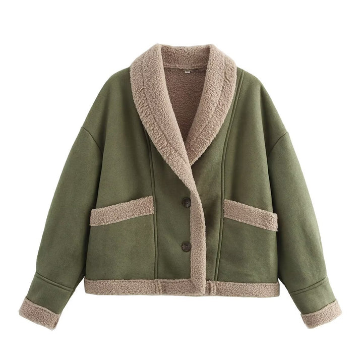 Women Outerwear Casual Fit Style Jacket with Warm Faux Fur Lining Lune London