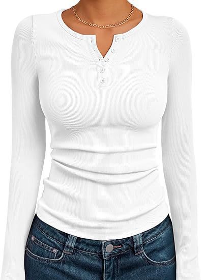 Fitted long sleeve shirt for women with button placket and rib structure Lune London