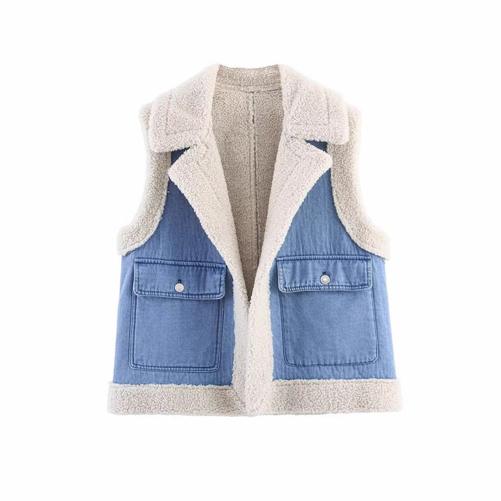 Women's denim jacket with vintage style and fleece lining Lune London
