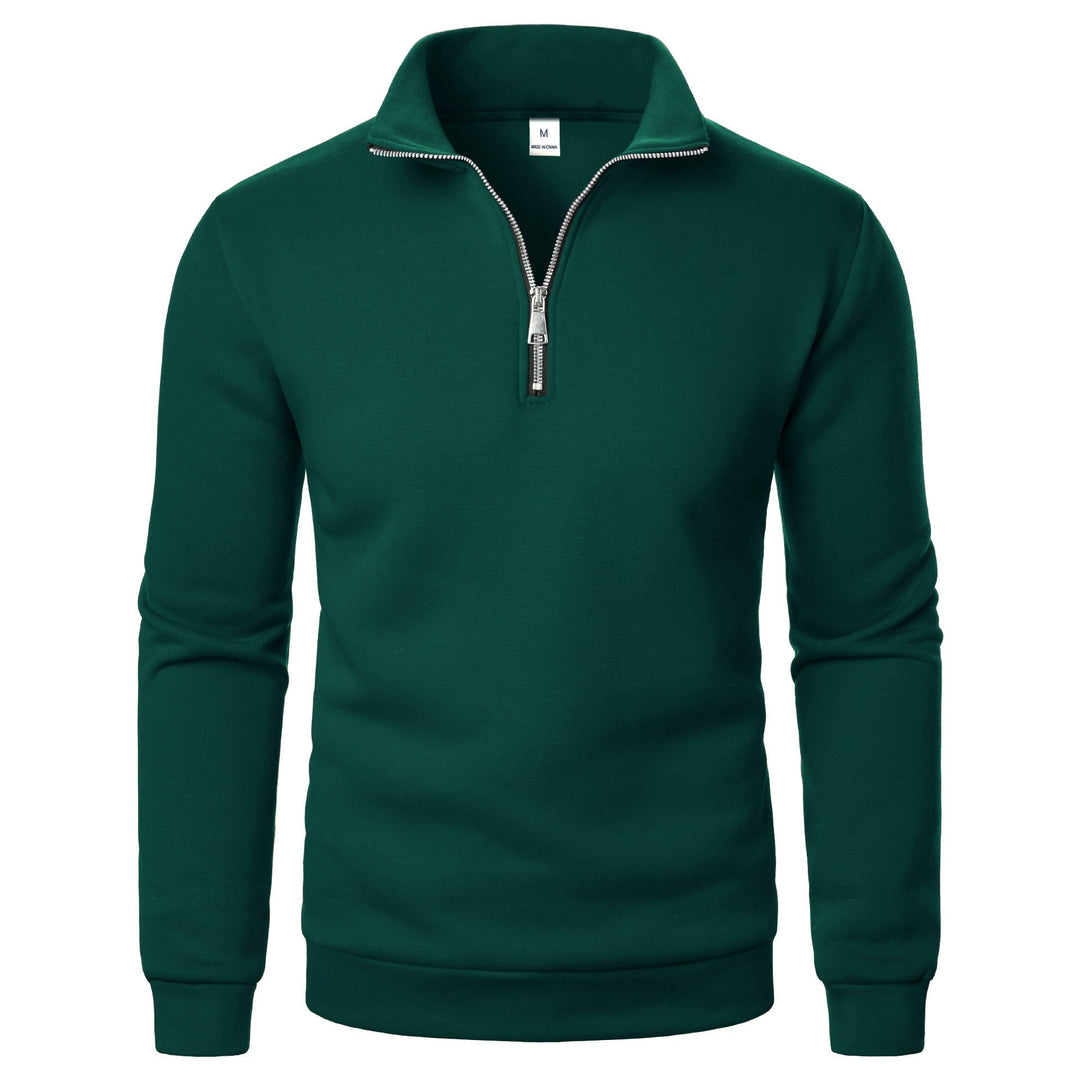 Men's fleece pullover with practical stand-up collar and zipper Chic & Stil