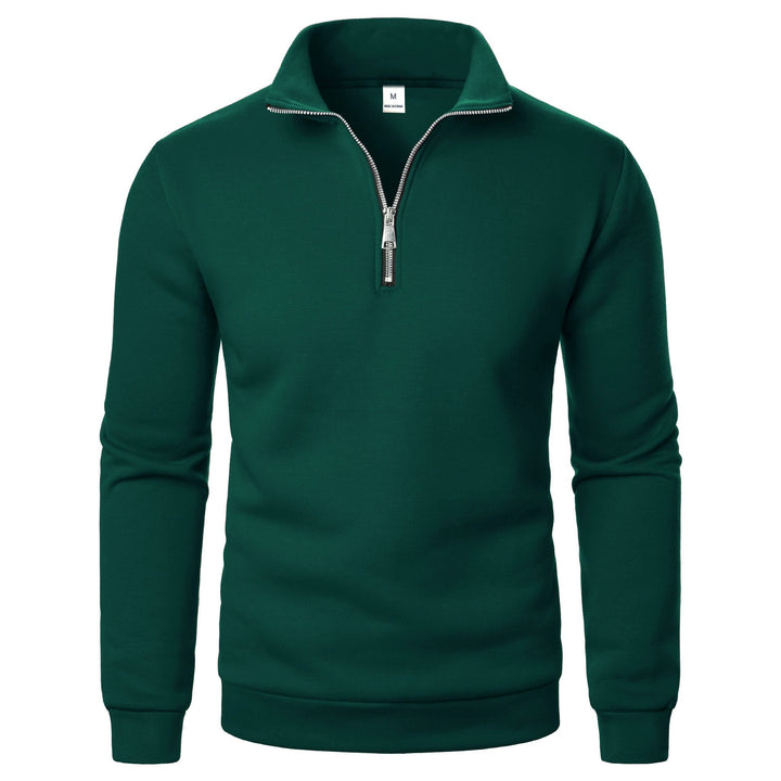 Men's fleece pullover with practical stand-up collar and zipper Chic & Stil
