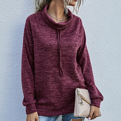Pull femme décontracté avec col montant et poches pratiques Amarae
