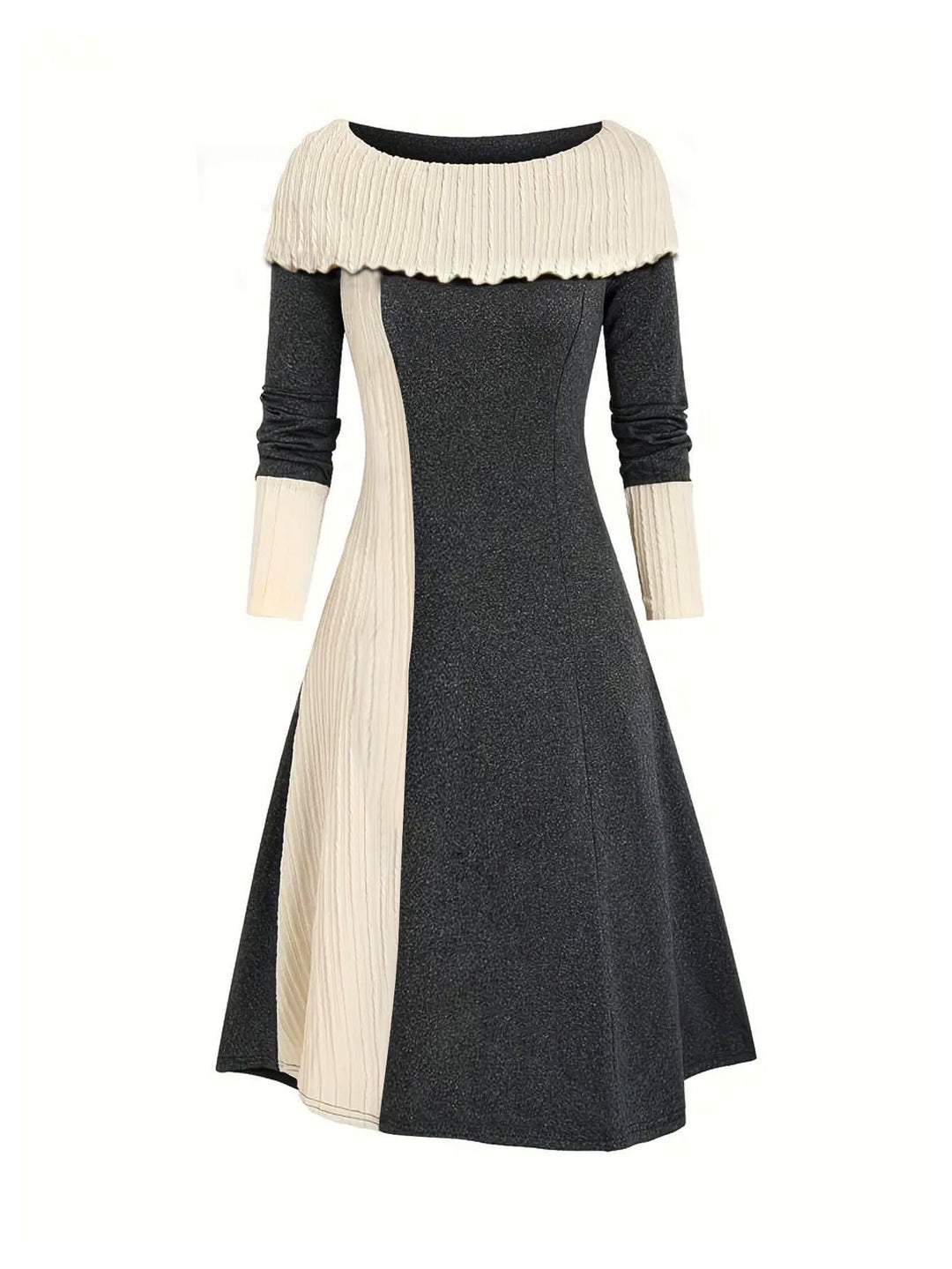 Elegant and trendy ladies dress with pleated collar Lune London