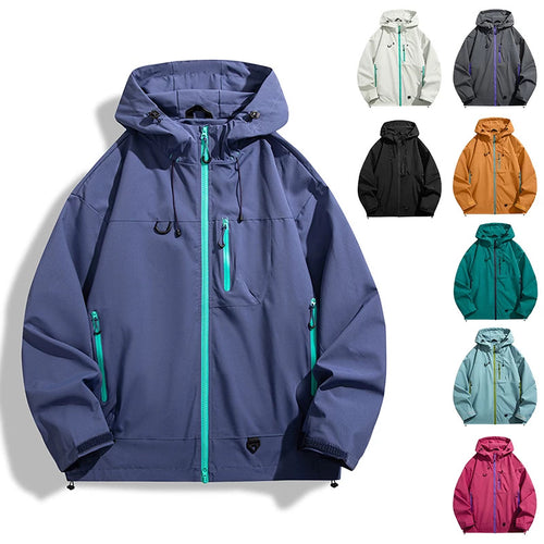 Waterproof outdoor jacket for men with hood and breathable inserts Amarae
