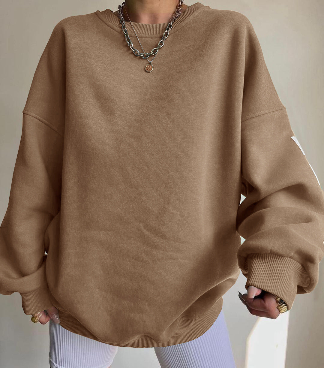 Ladies Oversized Sweatshirt with Chic Logo and Striking Style