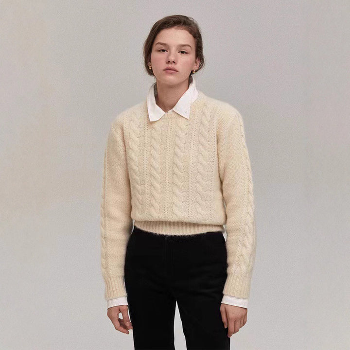 Pull en tricot confortable pour femmes avec motif en torsades Chic & Stil