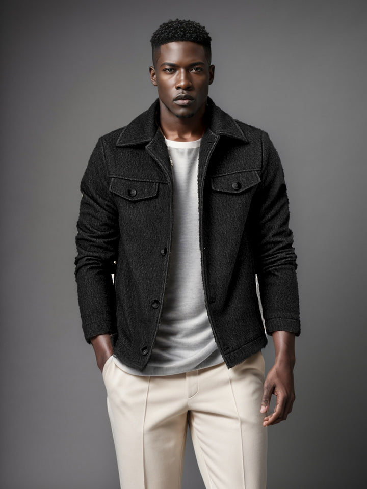 Chic and Stylish Men's Trend Boucle Jacket