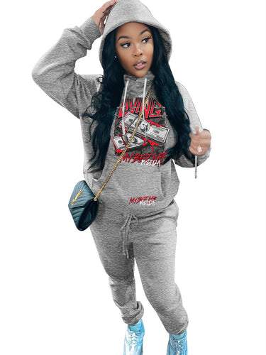 Men's sporty hoodie and jogger pant set with striking graphic print Amarae