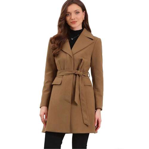 Women Elegant trench coat with waist belt and practical pockets Amarae