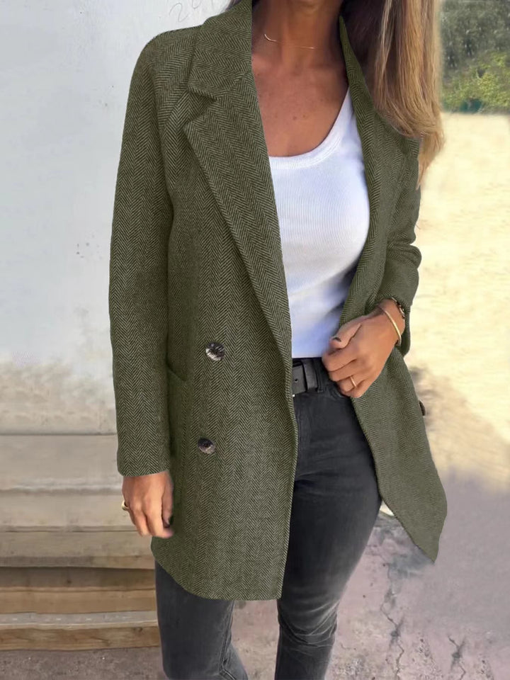 Lune London | Coat - Tailored Fit - Wool Texture - Double Breasted - Classic Lapel