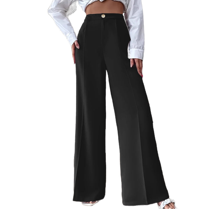 High-waisted Palazzo pants for women, with a fitted waist and discreet button detail Lune London