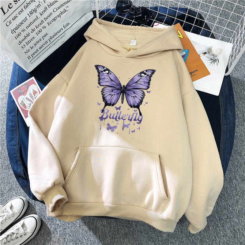 Women's hoodie with colorful butterfly motif Chic & Stil