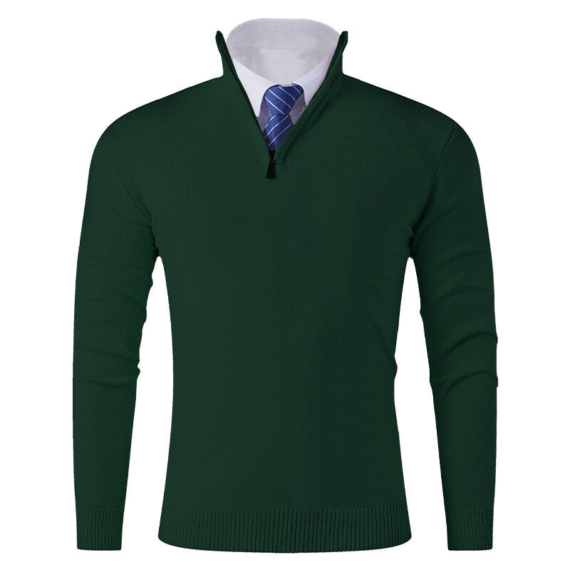 Men's knit sweater with modern zipper and elastic hem Lune London