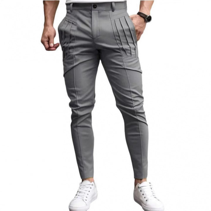 Elegant slim-fit men's trousers with high-quality pleats and practical pockets Lune London