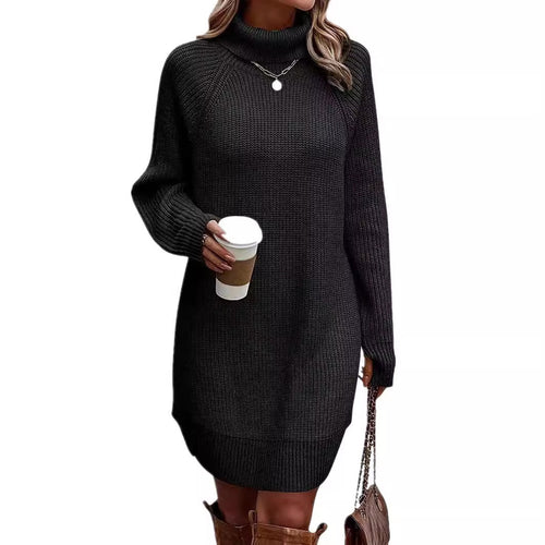 Knit dress for women with high collar Amarae