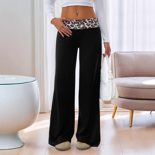 Amarae women's loose lounge pants with fashionable animal print belt