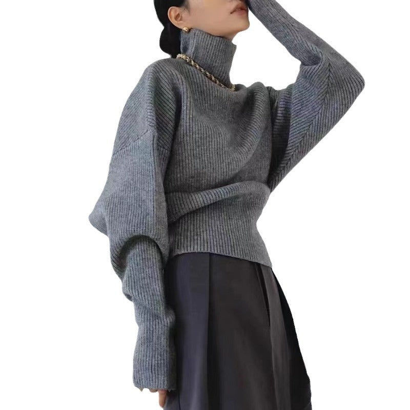 Pull à col roulé pour femmes avec design à côtes texturées Chic & Stil