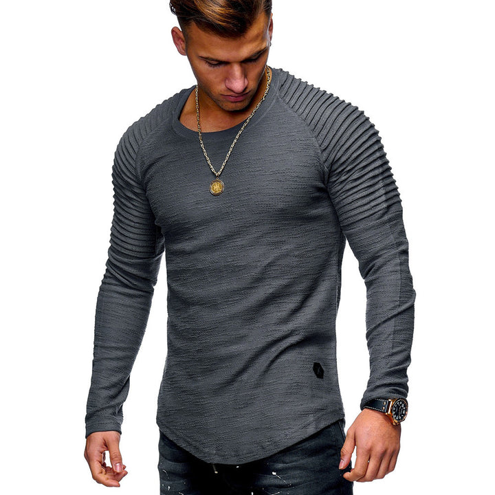 Elegant long-sleeve sweater for men with textured design and slim fit Lune London
