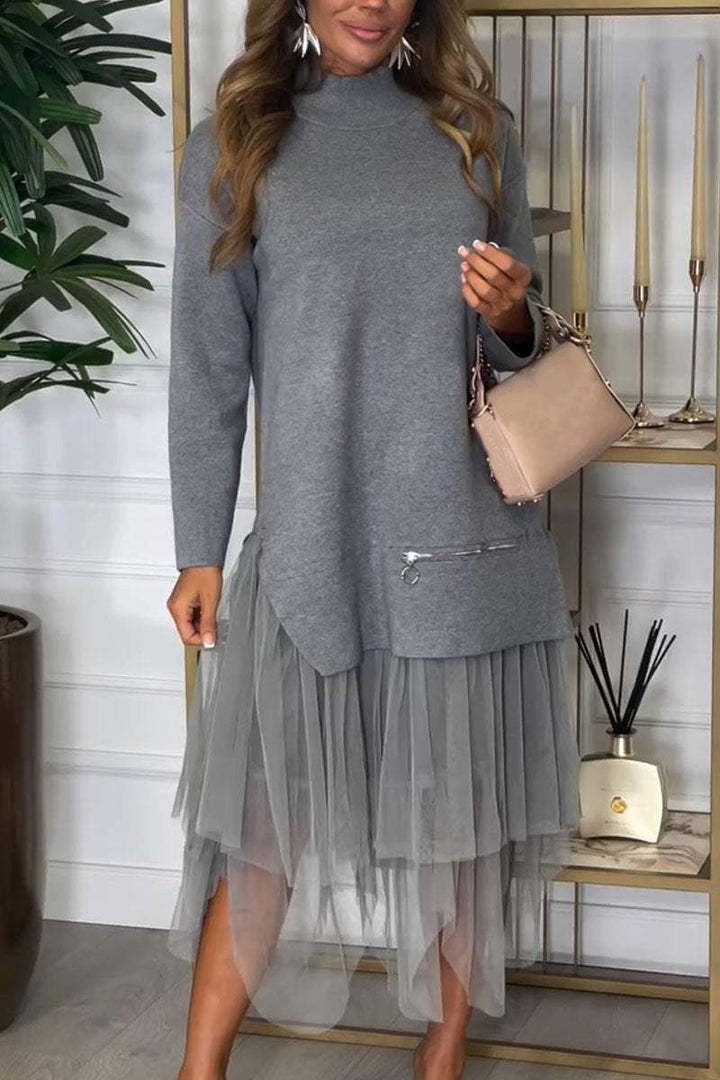 Robe hoodie pour femmes avec garniture en tulle Chic & Stil