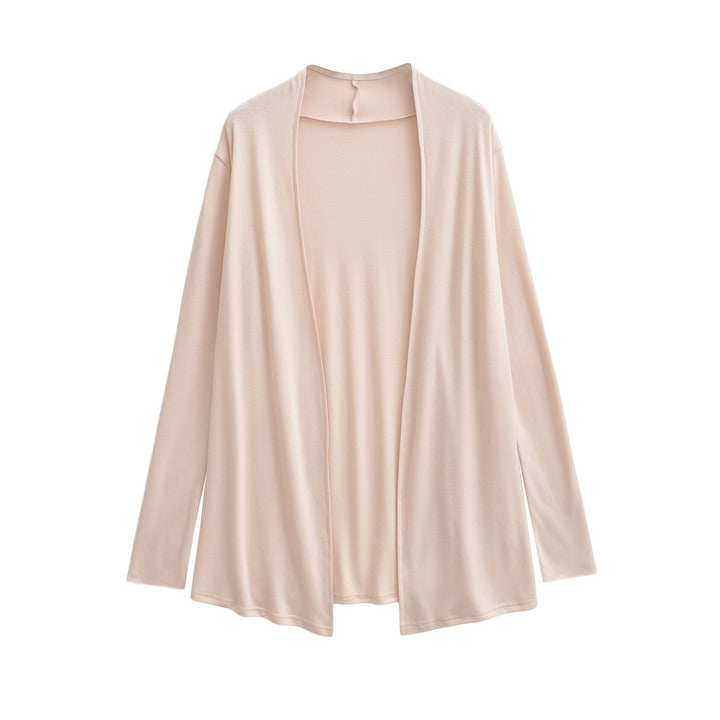 Women Open Flowing Jersey Cardigan with Waterfall Edge Amarae