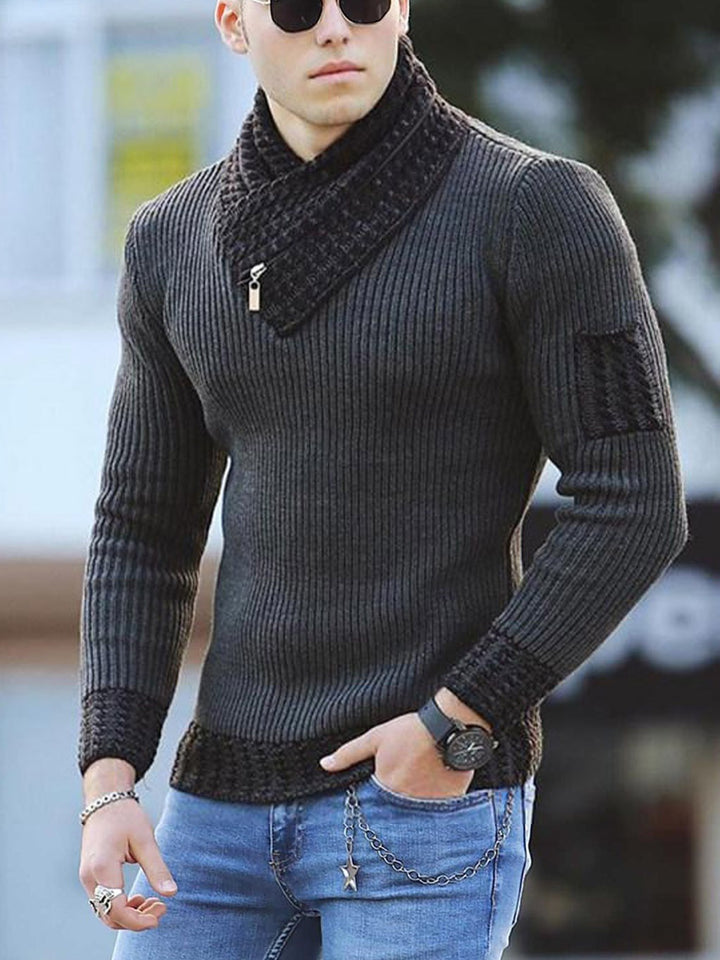 Structured men's sweater with modern high collar Lune London