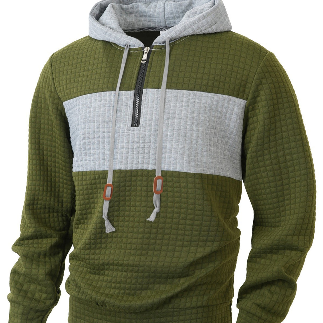 Men's Hoodie with 1/4 zipper and structured design Lune London