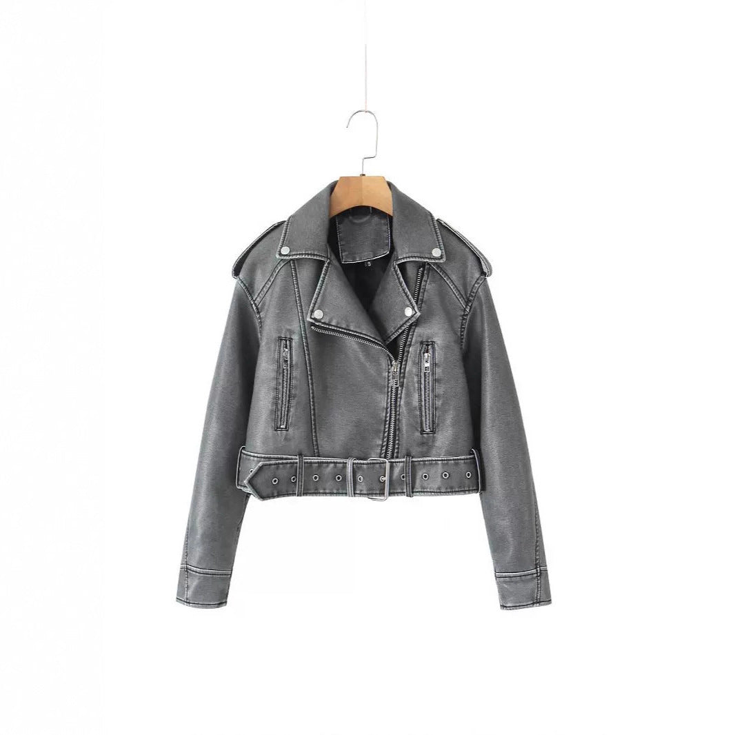 Ladies trendy biker jacket in denim Lune London