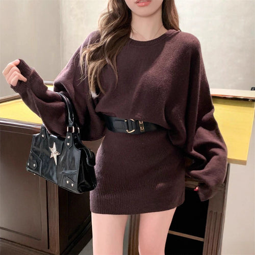 Robe tricotée pour femmes avec coupe décontractée et texture côtelée harmonieuse Chic & Stil