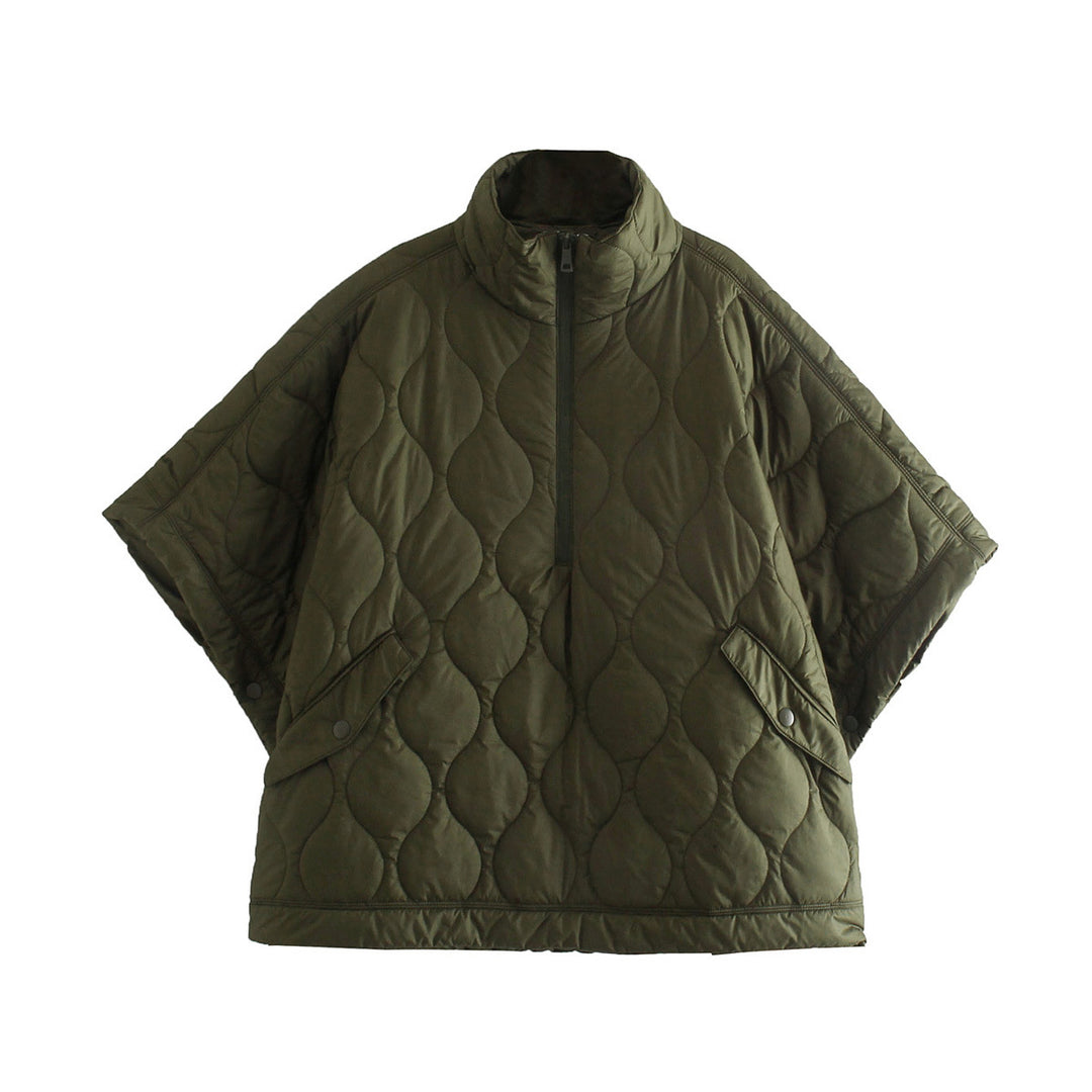 Quilted jacket for women with high collar and practical Italian pockets Lune London