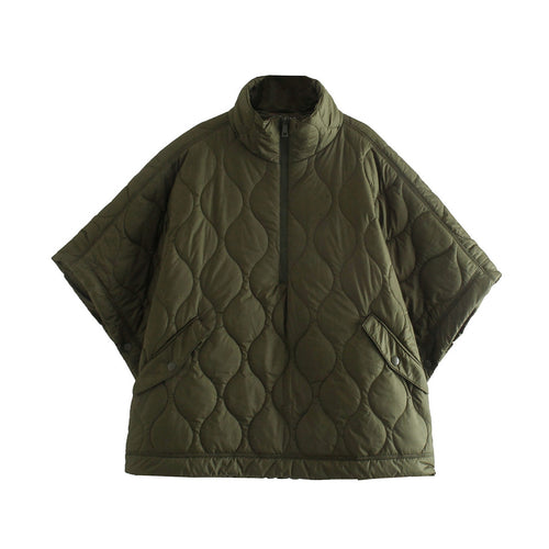 Quilted jacket for women with high collar and practical Italian pockets Amarae