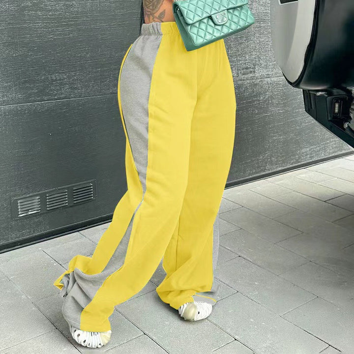 Casual women's sports pants with colorful side inserts and an elastic waistband Lune London