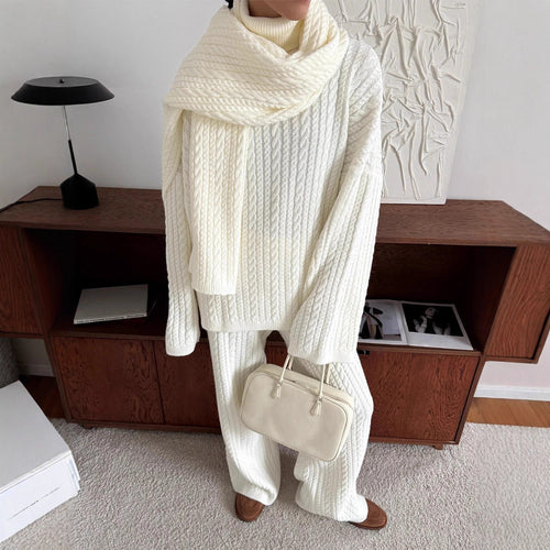 Ensemble en tricot pour femmes avec col haut et coupe décontractée Chic & Stil