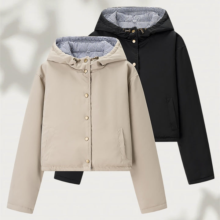 Ladies quilted transitional jacket with practical hood Amarae