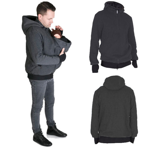 Men's Multifunctional Carrying Jacket with Removable Baby Insert Chic Und Stil