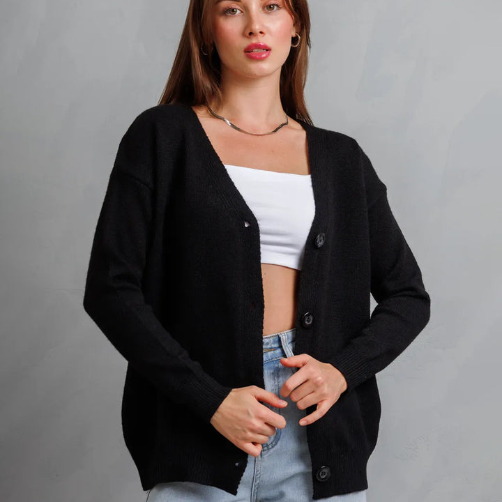 Cardigan femme avec boutons et décolleté en V profond Chic & Stil