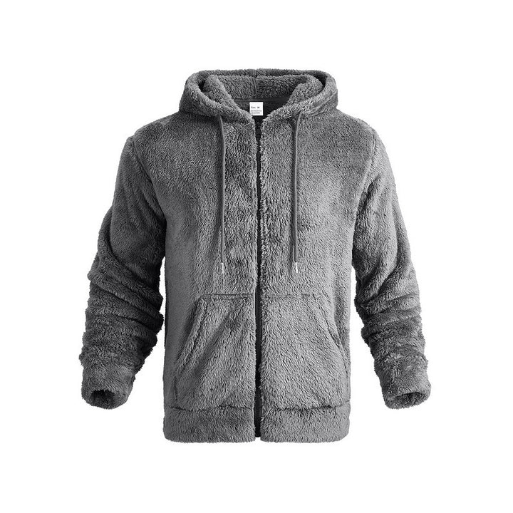 Men's cozy fleece jacket with hood and side pockets Lune London