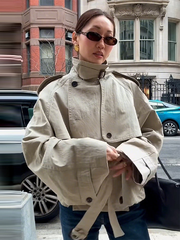 Veste surdimensionnée à la mode pour femmes avec ceinture Chic & Stil
