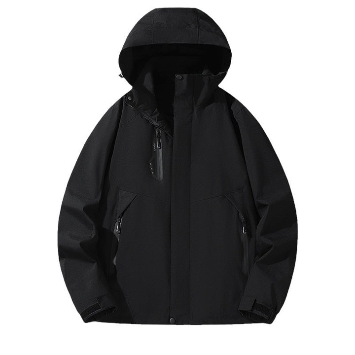 Men's softshell windbreaker with hood, waterproof zippers, and adjustable hem Amarae