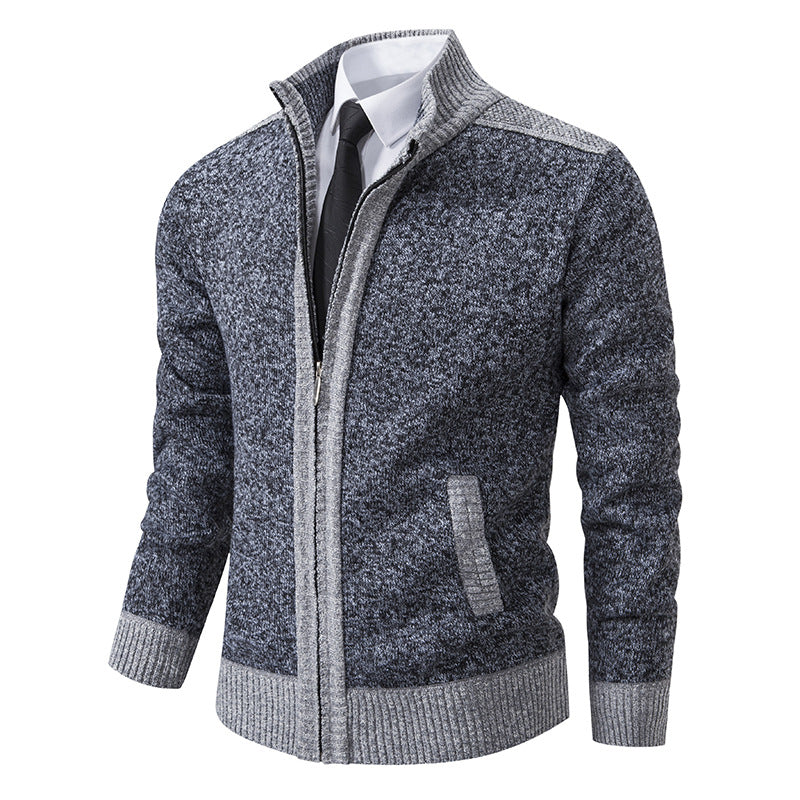 Quilted knit jacket for men with high collar and practical pockets Lune London