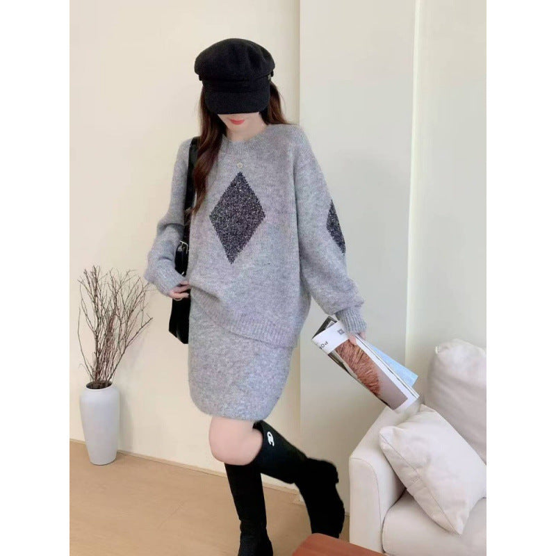 Pull tricoté pour femmes avec un élégant motif en diamant et une coupe confortable Chic & Stil